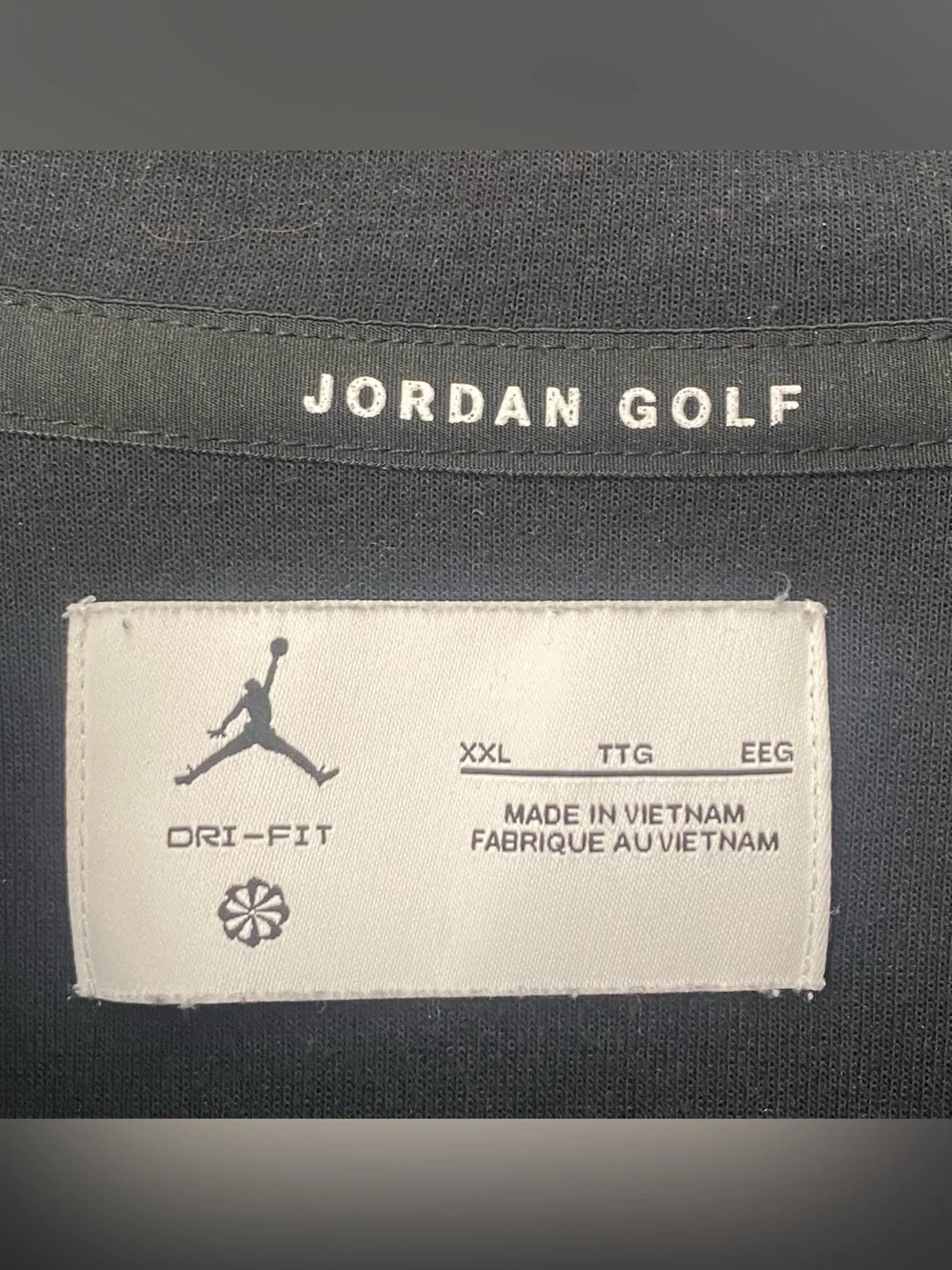 Nike Air Jordan Golf Men’s Black Dri-Fit 1/4 Zip Lightweight Pullover Jacket XXL